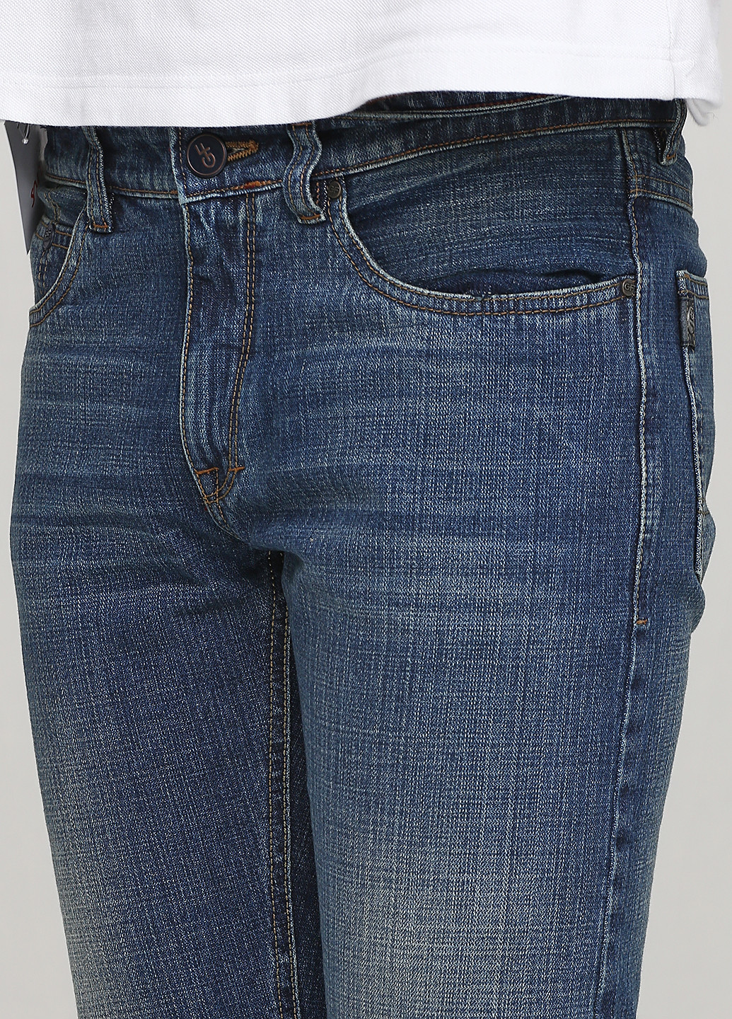 Синие демисезонные прямые джинсы GF Ferre