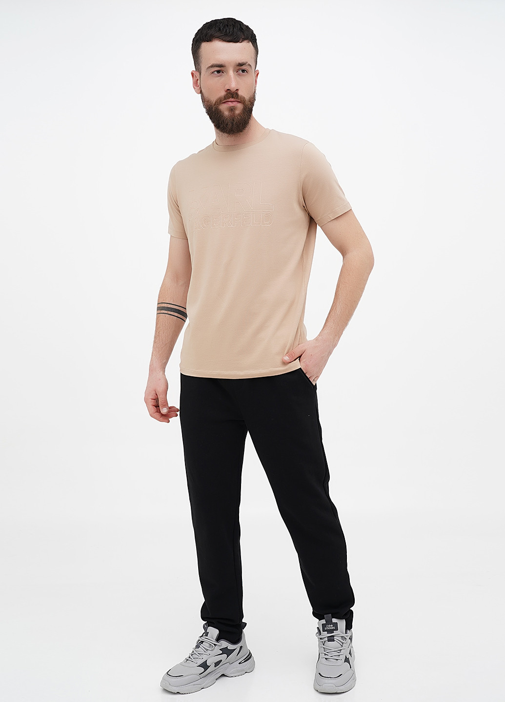 Черные спортивные демисезонные зауженные брюки Karl Lagerfeld