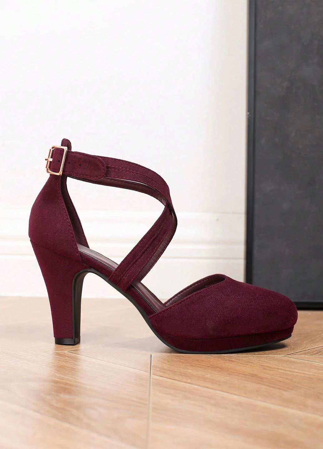 SHEIN Туфлі бордовий з штучна шкіра, китай — демісезон (346914879)