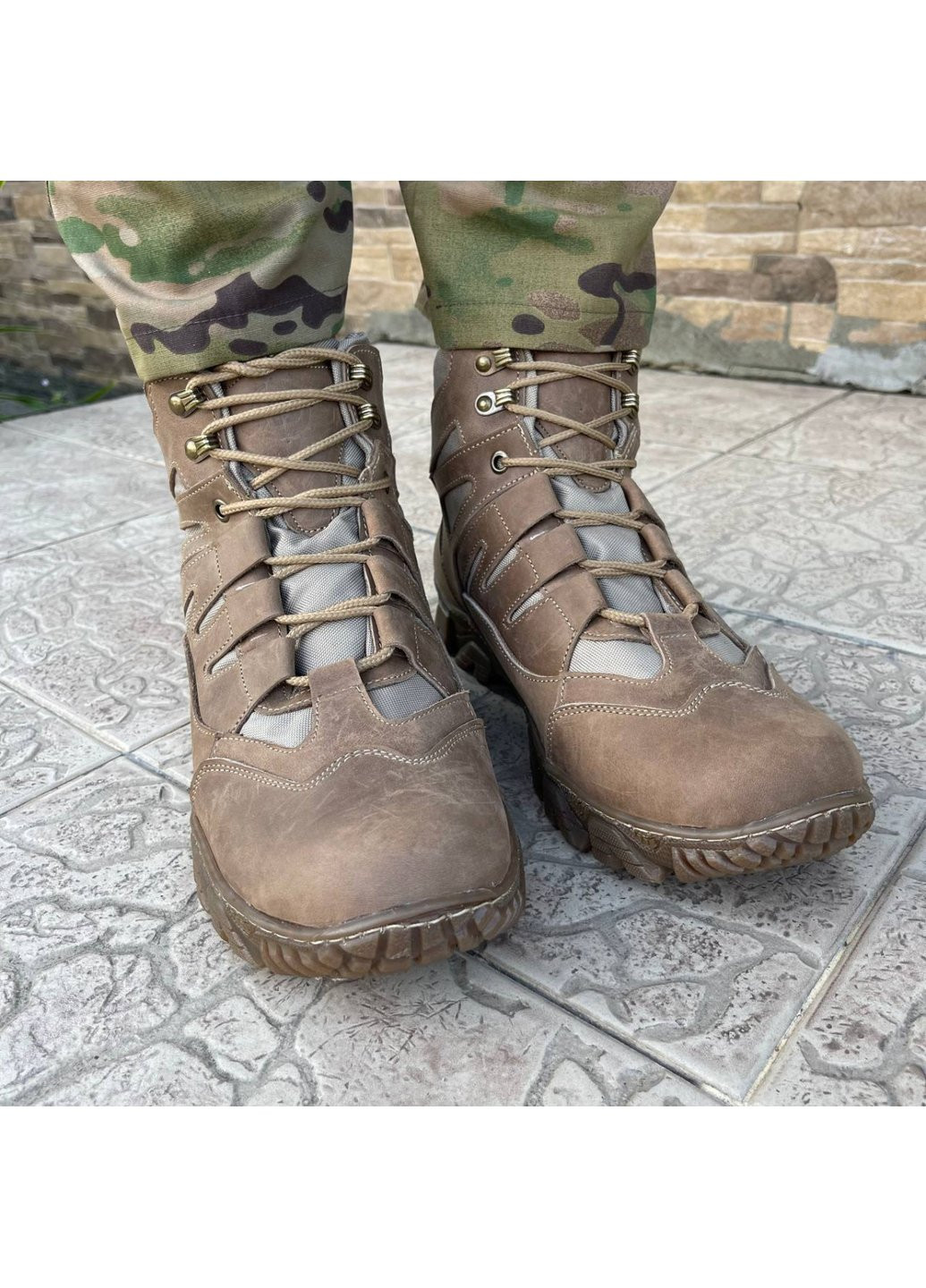 Коричневые осенние ботинки военные тактические всу (зсу) 7526 41 р 26,5 см коричневые Power