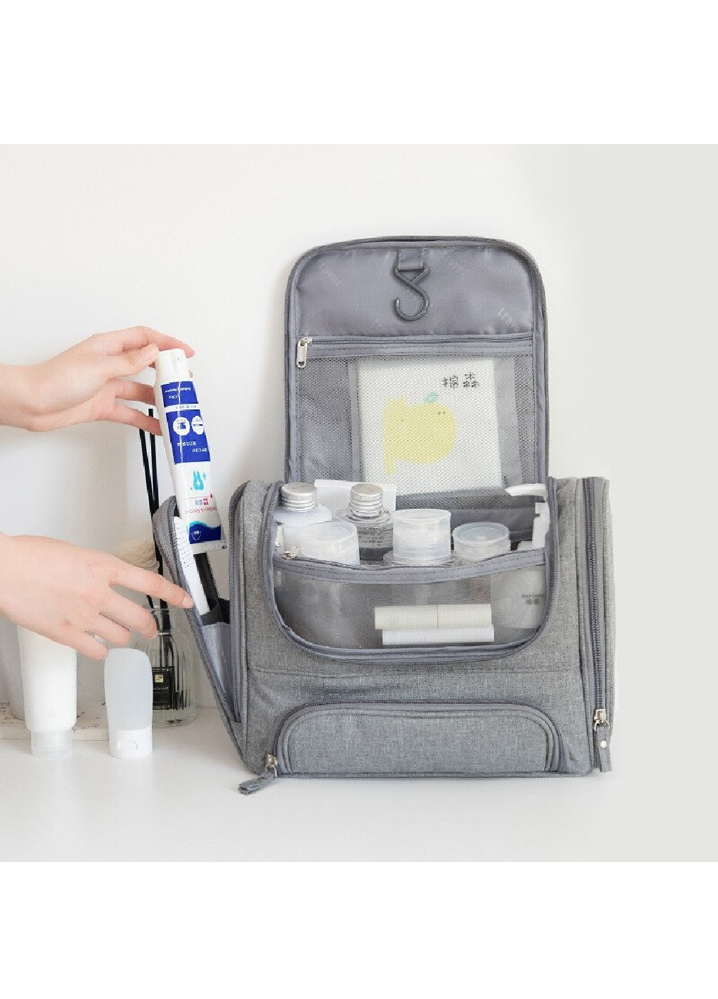 Сумка косметичка органайзер подвесной дорожный для косметики и принадлежностей (473733-Prob) Серый Unbranded (256301666)