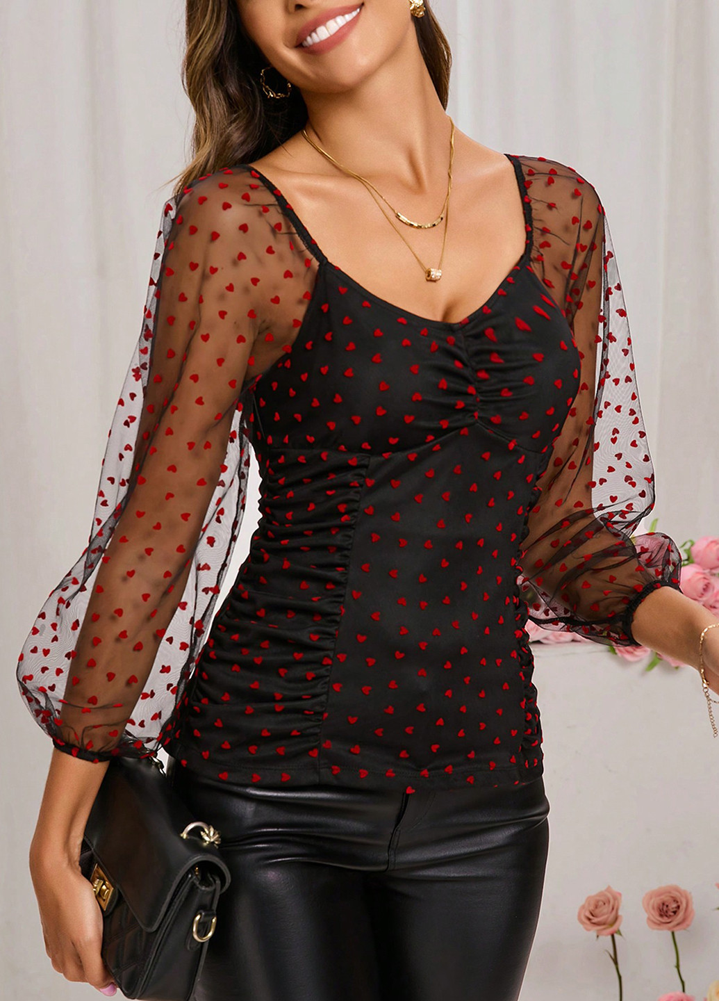 Чёрная блуза SHEIN