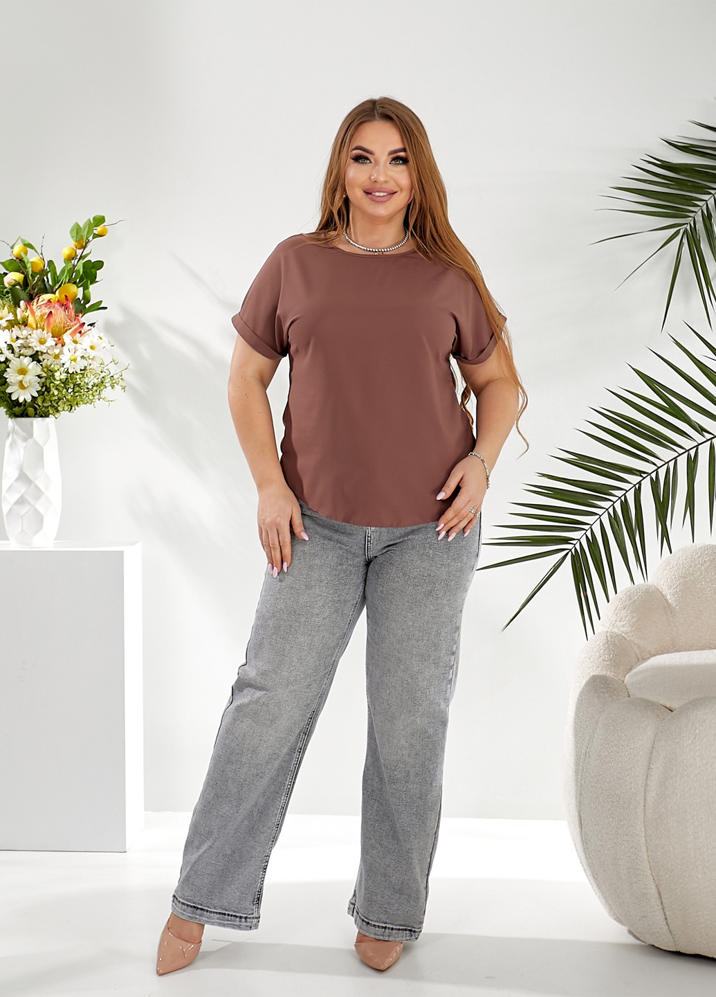 Кофейная блузка Demma