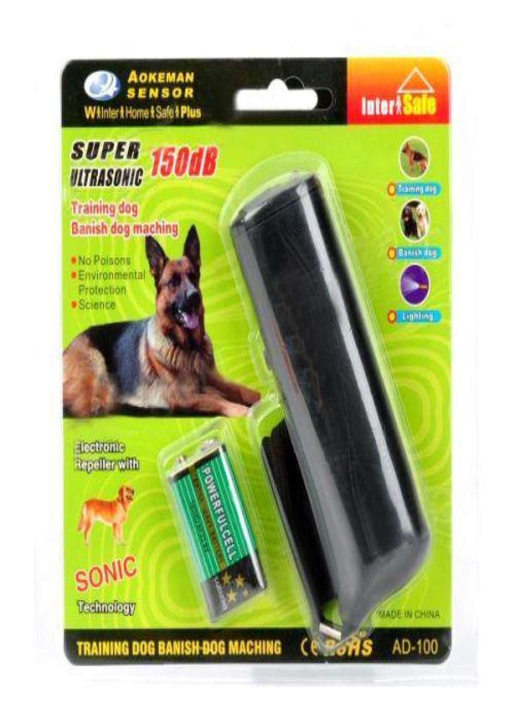 Ультразвуковий портативний відлякувач собак з ліхтариком 5543987 Francesco Marconi (213875660)