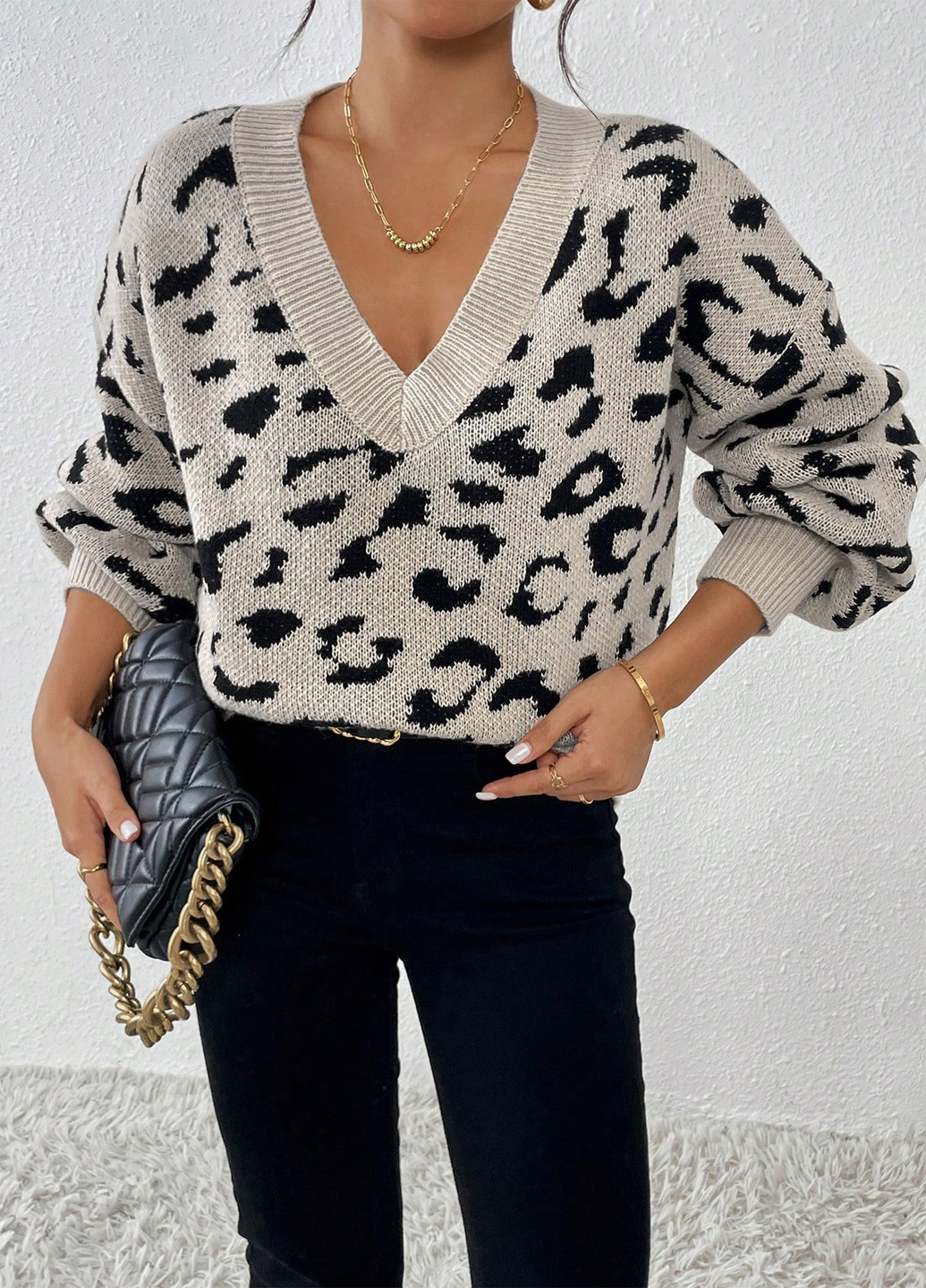 Серый демисезонный пуловер пуловер SHEIN