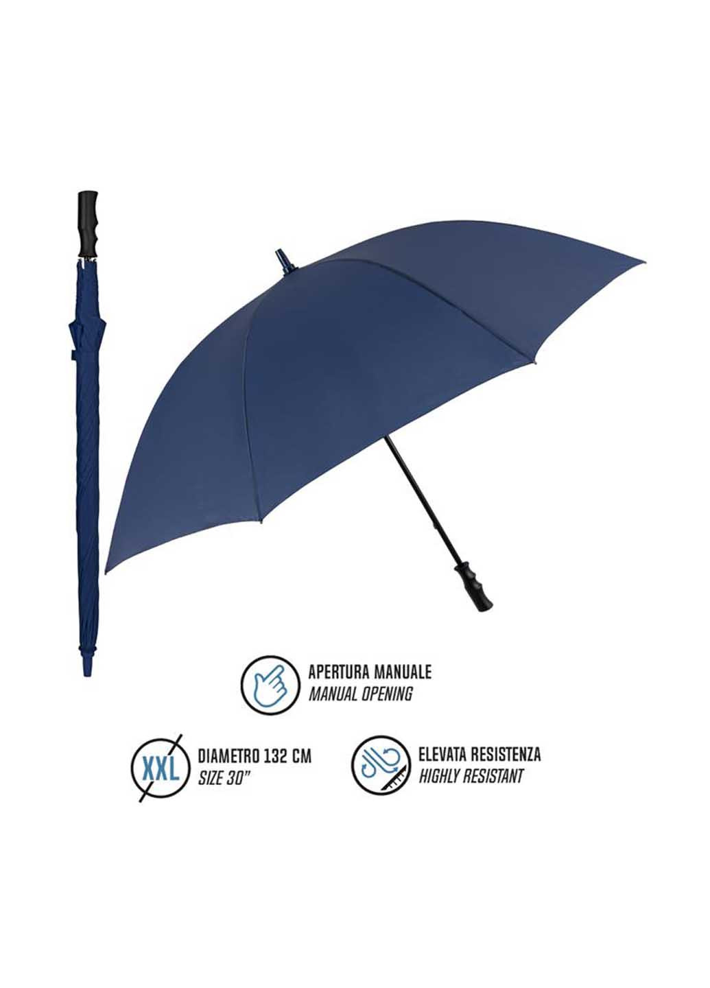 Тёмно-синий зонт Perletti большой система антиветер (363640828)