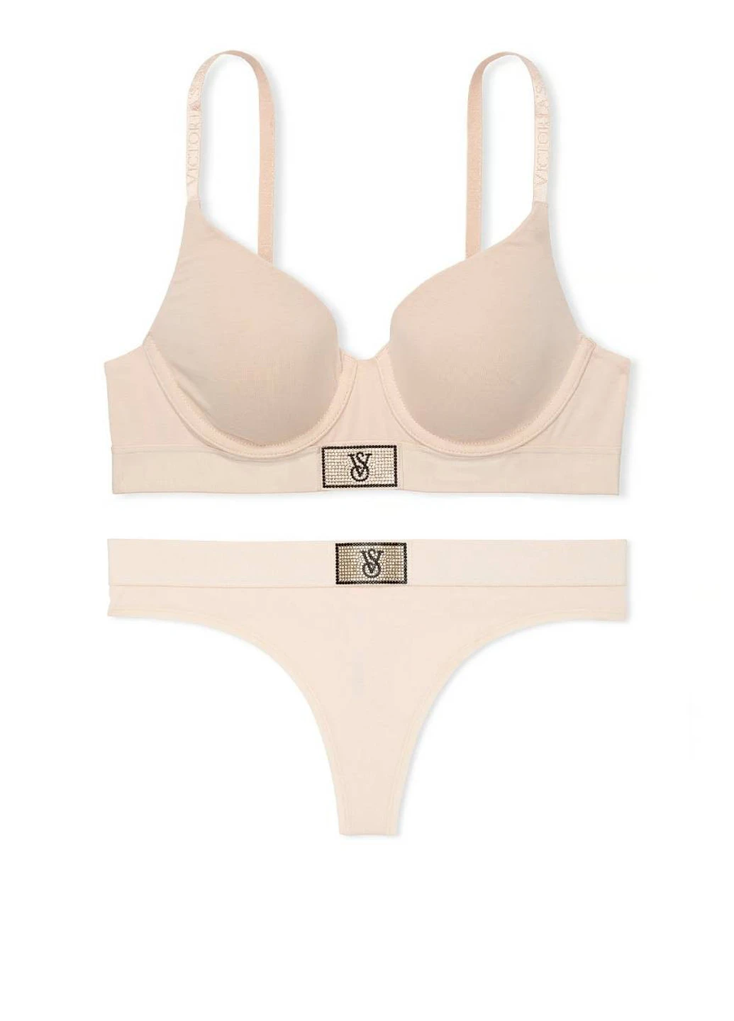 Бежевий демісезонний комплект (бюстгальтер, трусики) Victoria's Secret