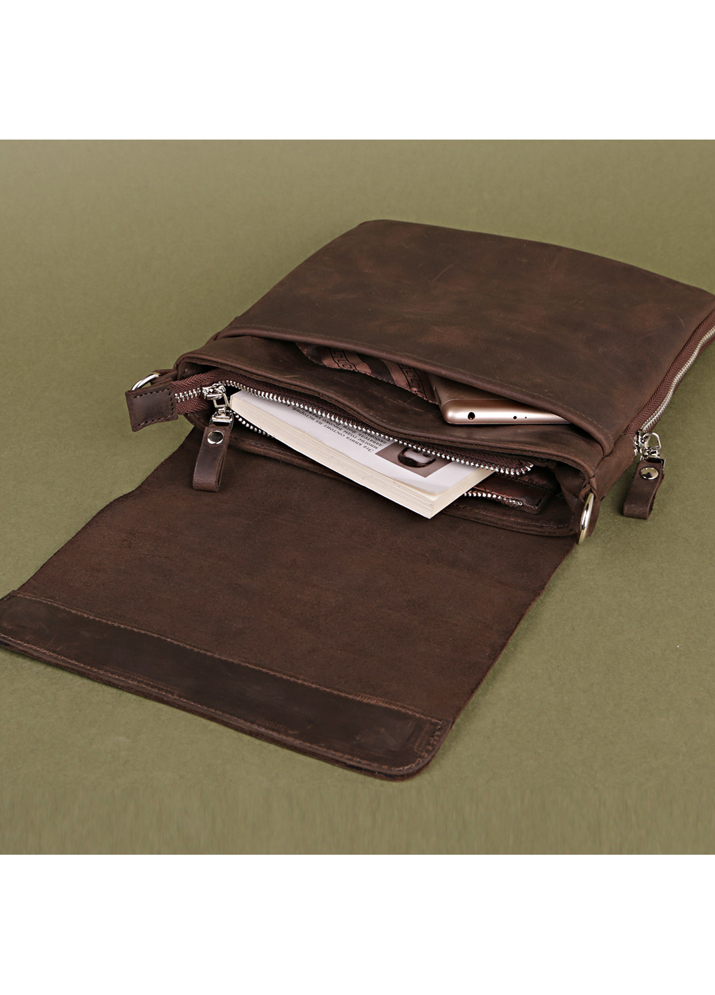 Чоловіча шкіряна сумка 22х25,5х3-6,5 см Shvigel (252129947)