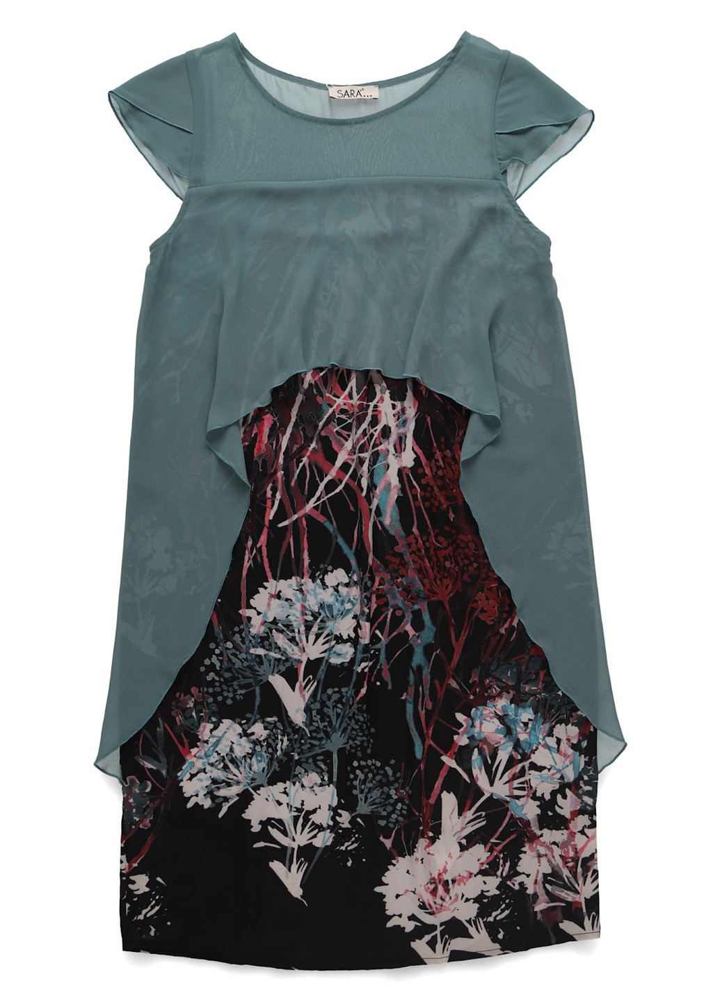 Комбінована кежуал сукня Sara з квітковим принтом