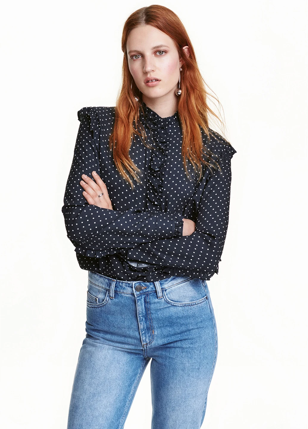 Темно-синя блуза H&M