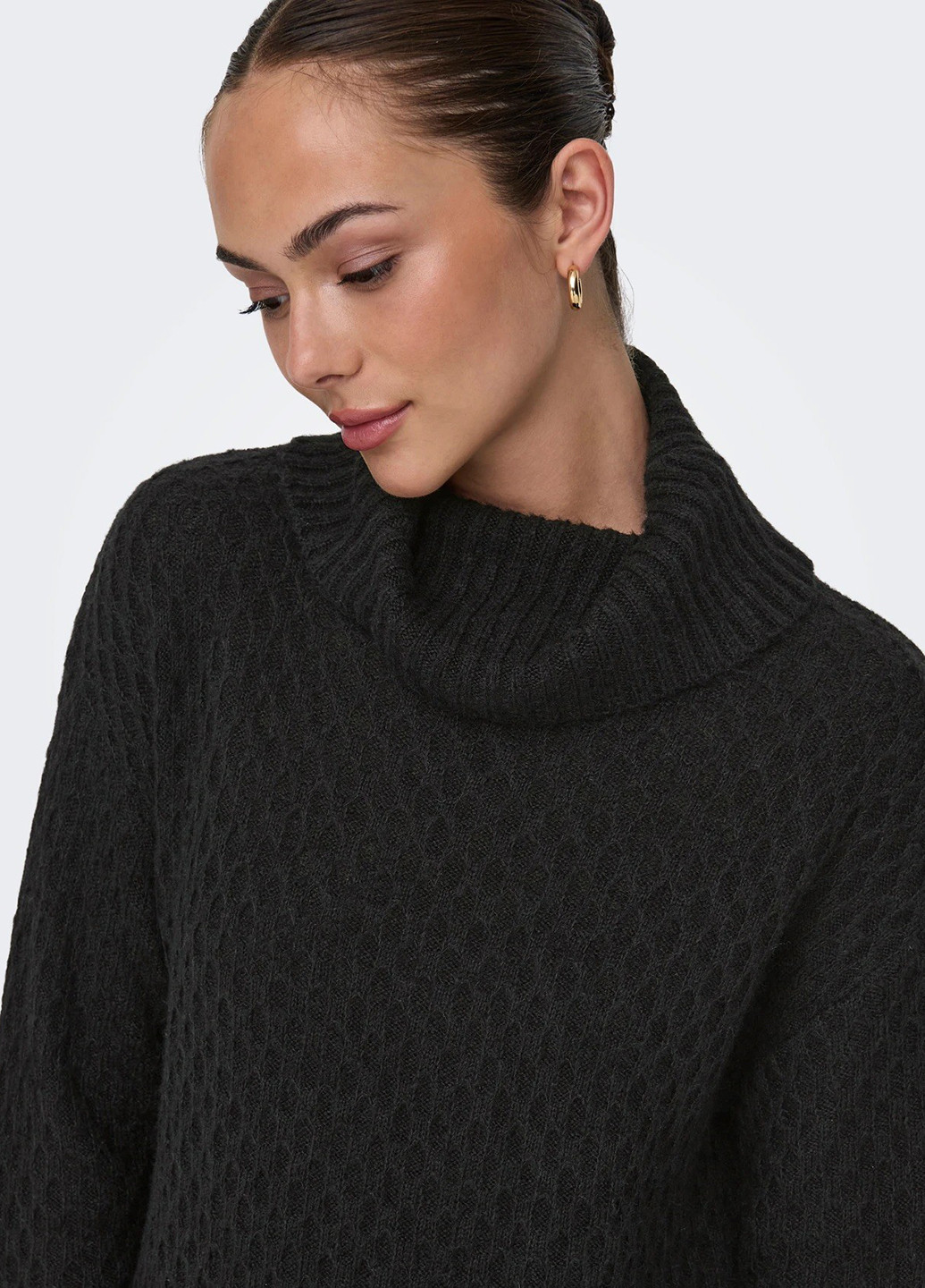 Чорна кежуал сукня сукня светр Only однотонна