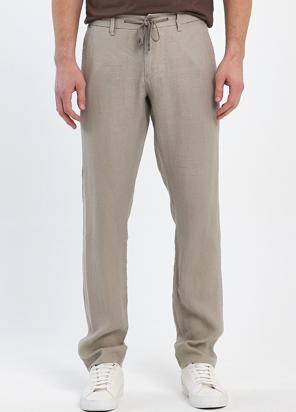 Бежевые кэжуал демисезонные прямые брюки Trend Collection