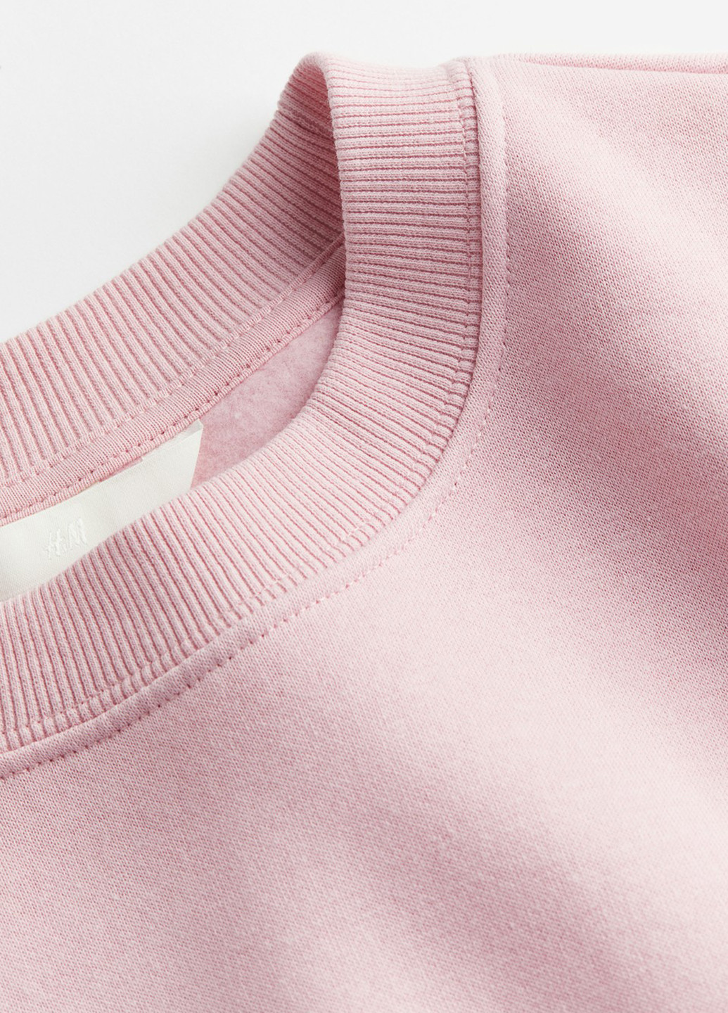 Светло-розовый свитшот H&M однотонный без декора (300466363)