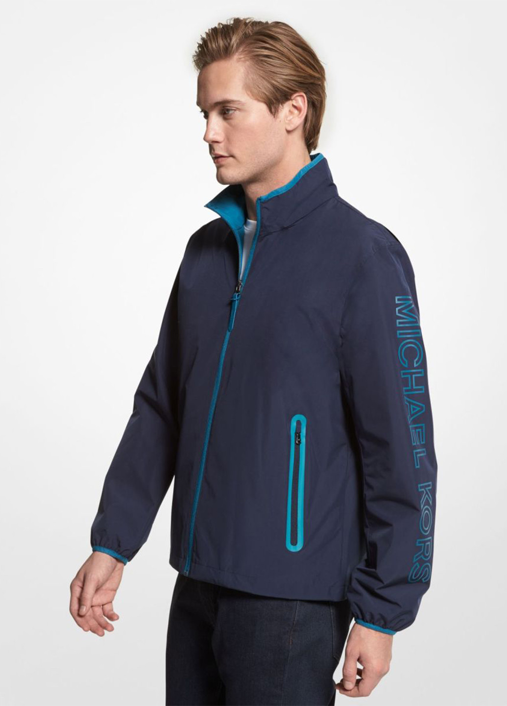 Темно-синяя демисезонная ветровка Michael Kors