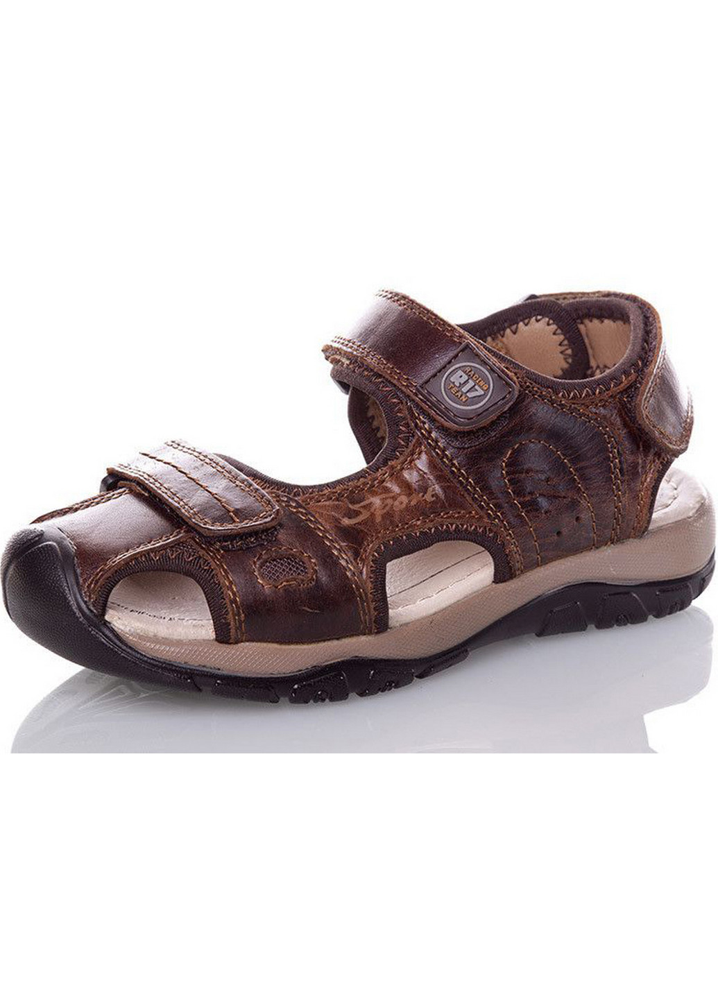 Коричневые кэжуал кожаные сандалии 9087-brown EEBB