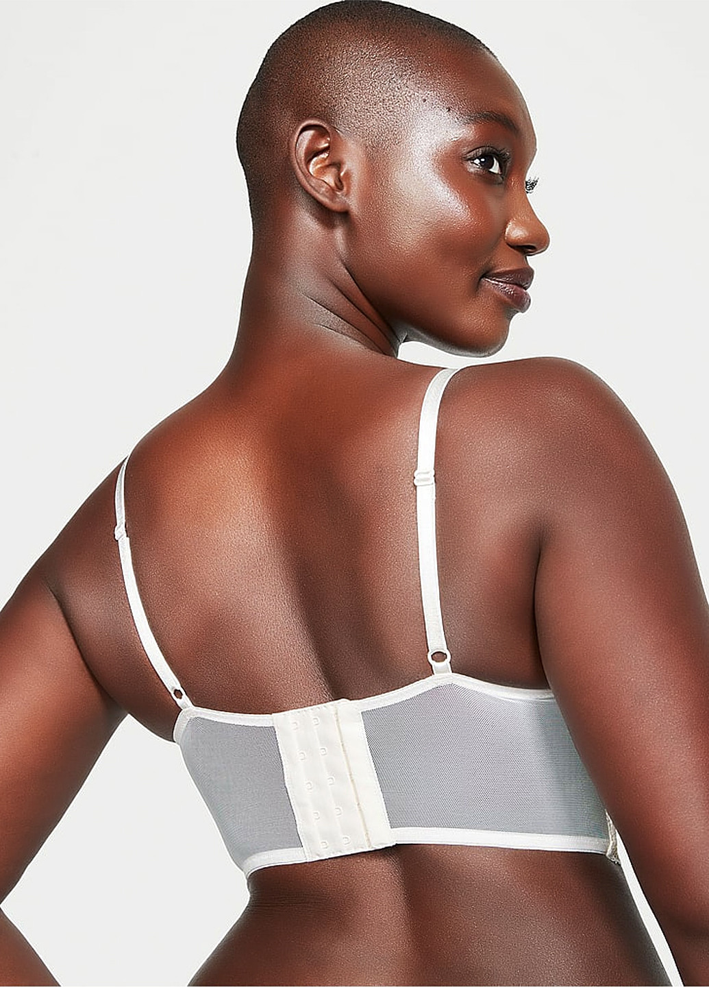 Молочний балконет бюстгальтер Victoria's Secret з кісточками поліамід