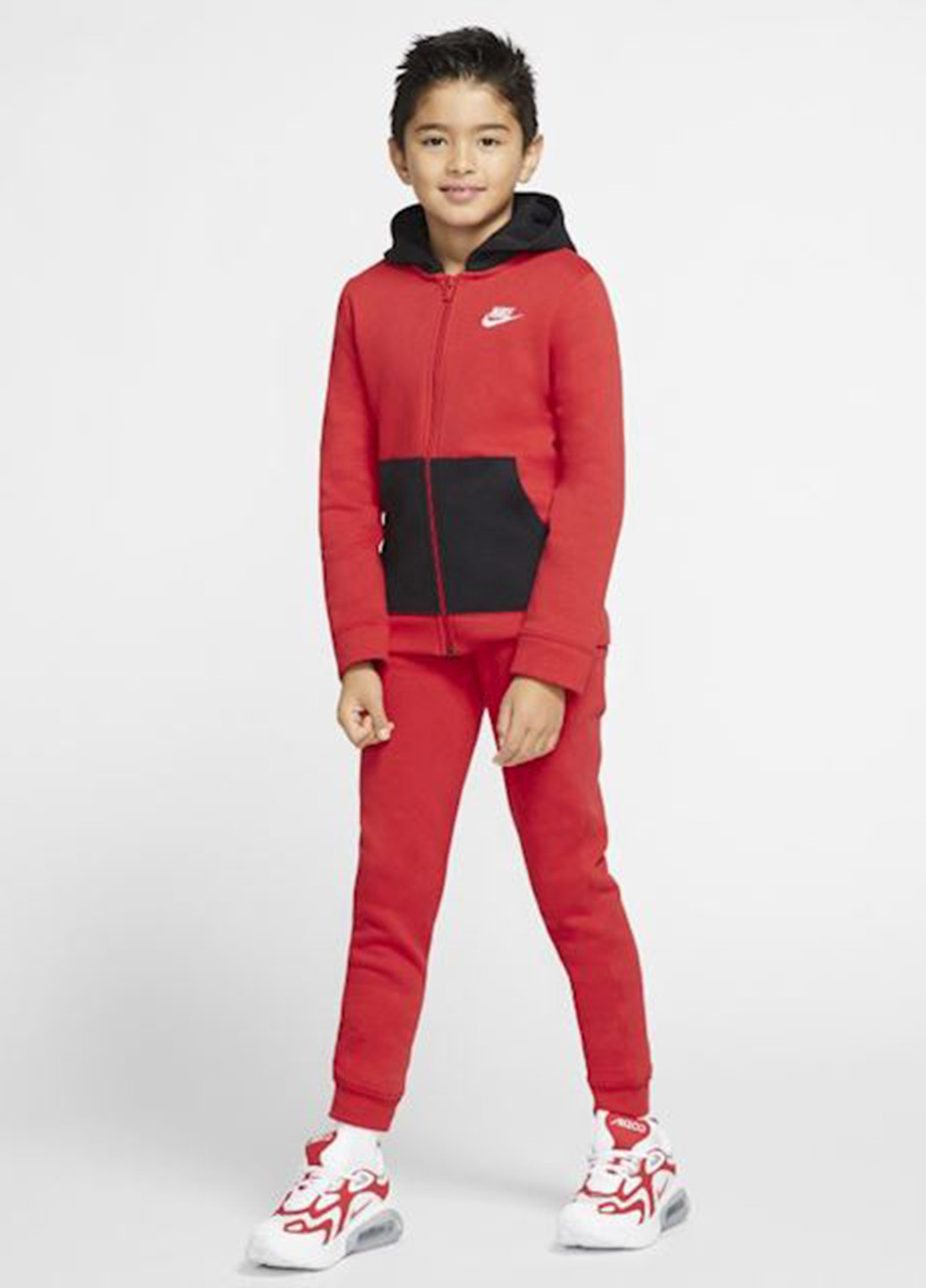 Темно-червоний демісезонний костюм (толстовка, брюки) Nike B NSW CORE BF TRK SUIT