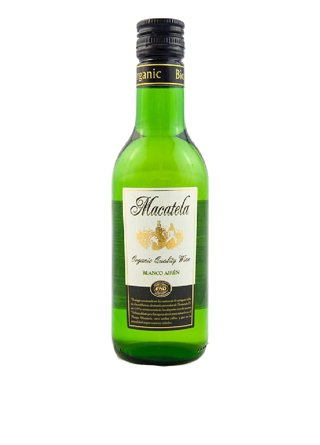 Вино органічне сухе біле Airen Castilla 0,187 л Macatela біле
