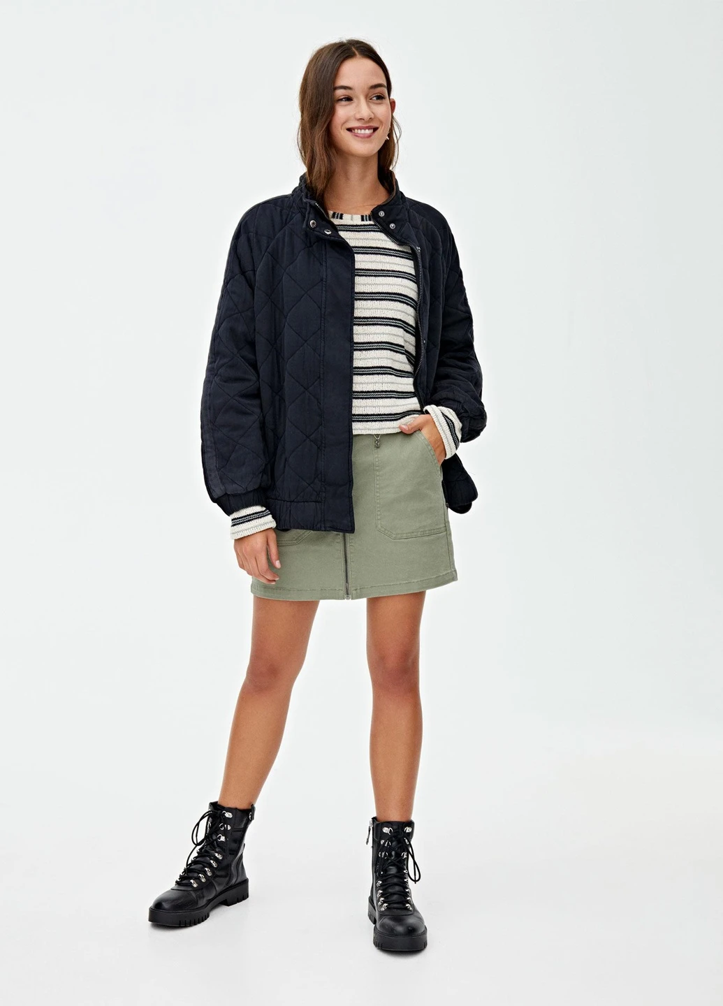Темно-синяя куртка легка,темно-синій, Pull & Bear