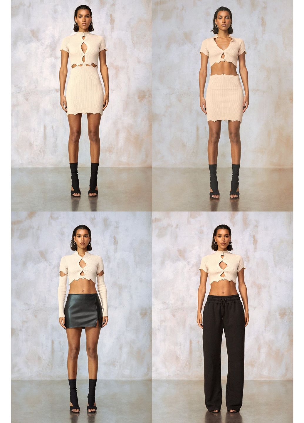 Світло-бежева кежуал сукня силуетна Boohoo однотонна