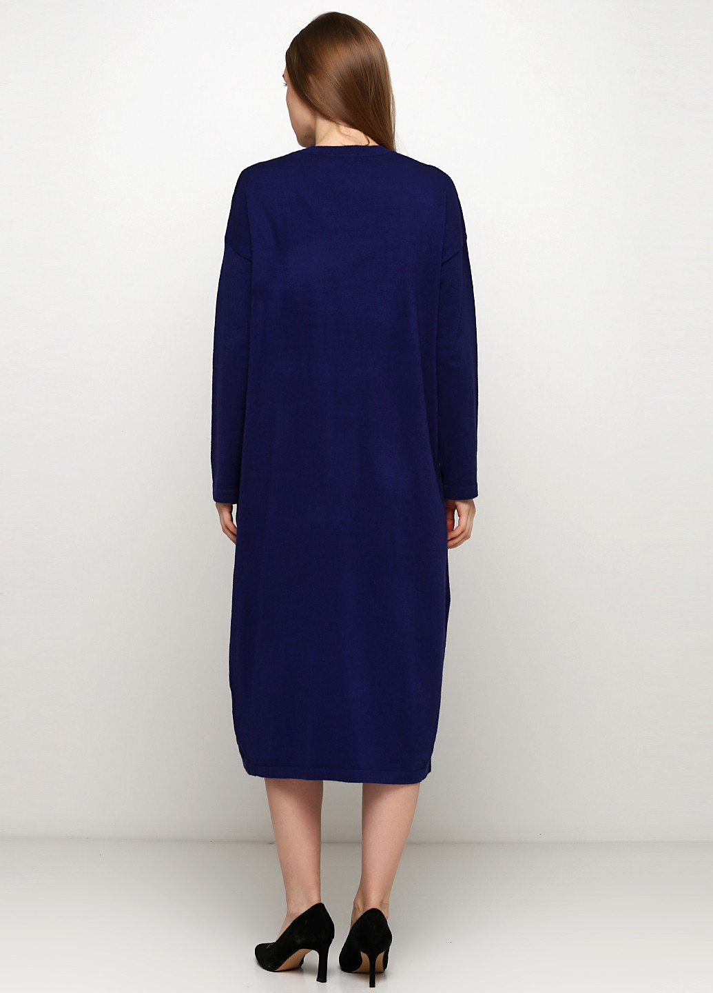 Темно-синее кэжуал платье Normcore firenze однотонное