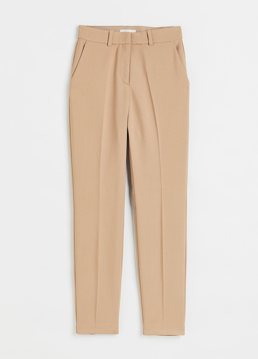Бежевые кэжуал демисезонные прямые, укороченные брюки H&M