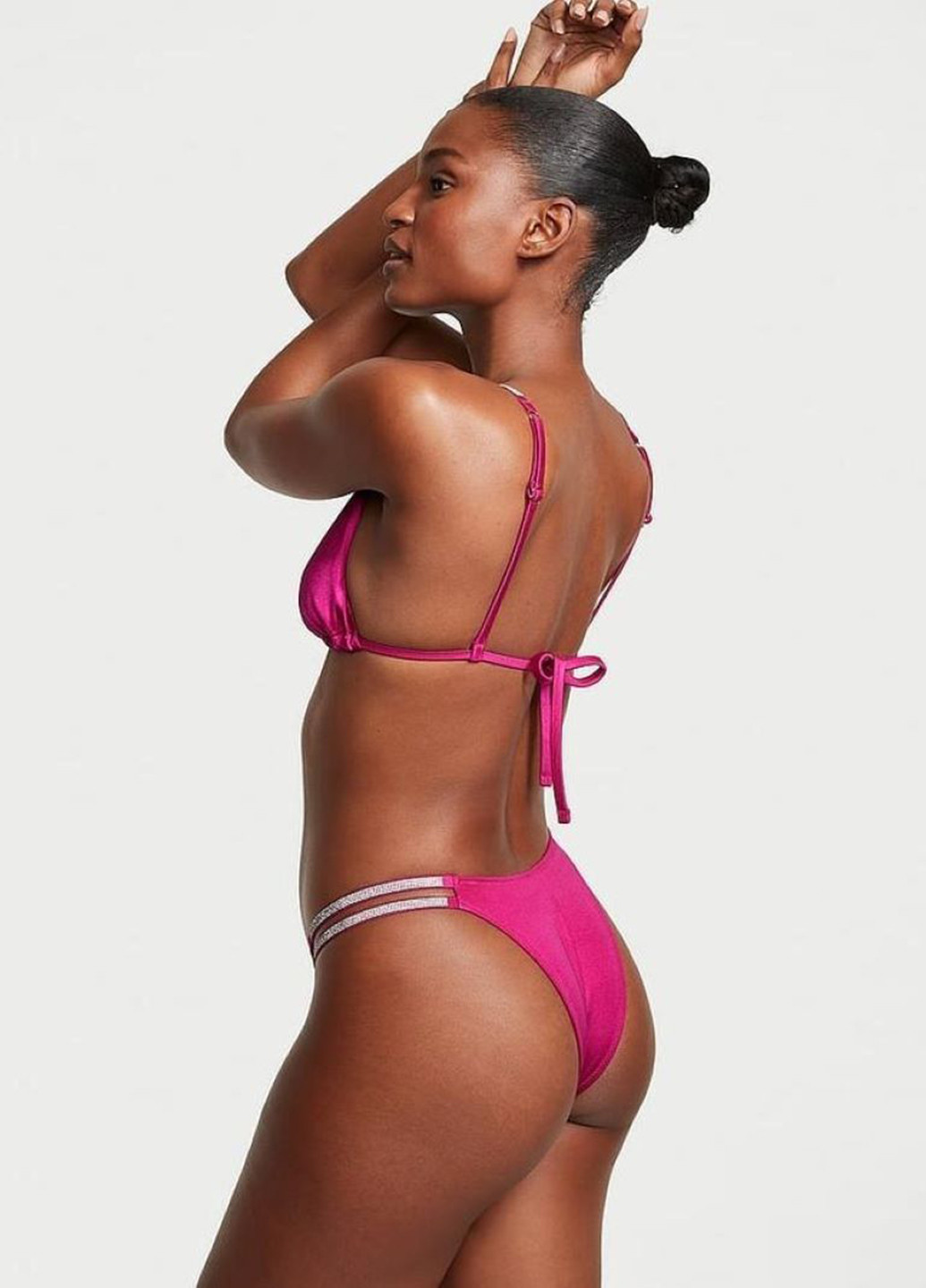 Розовый летний купальник (лиф, трусы) раздельный Victoria's Secret