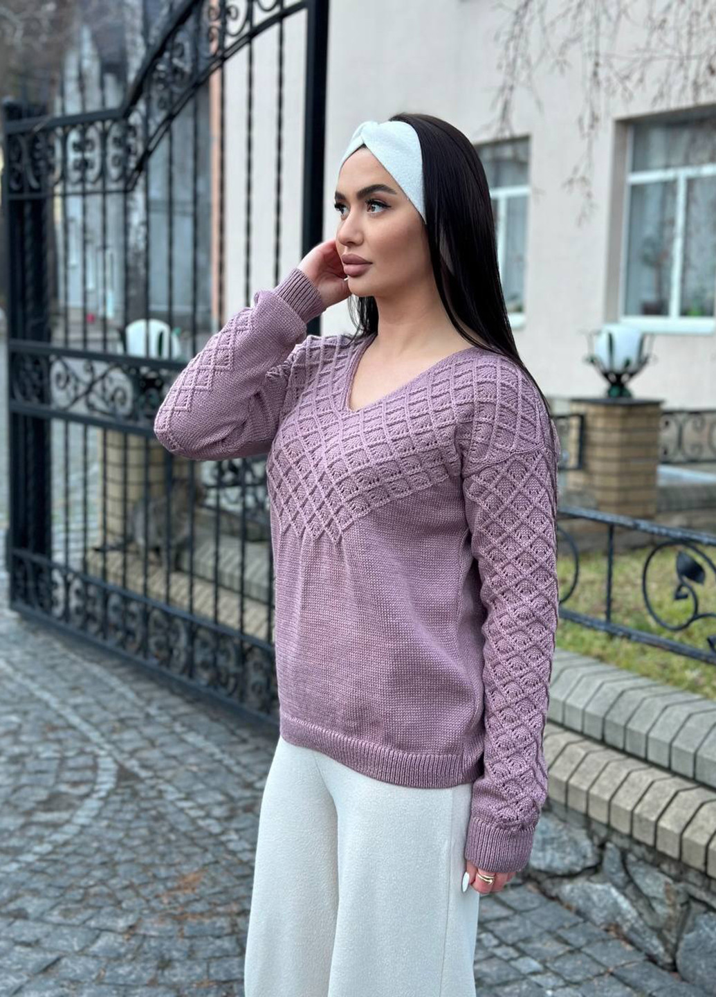 Рожево-ліловий демісезонний пуловер пуловер No Brand