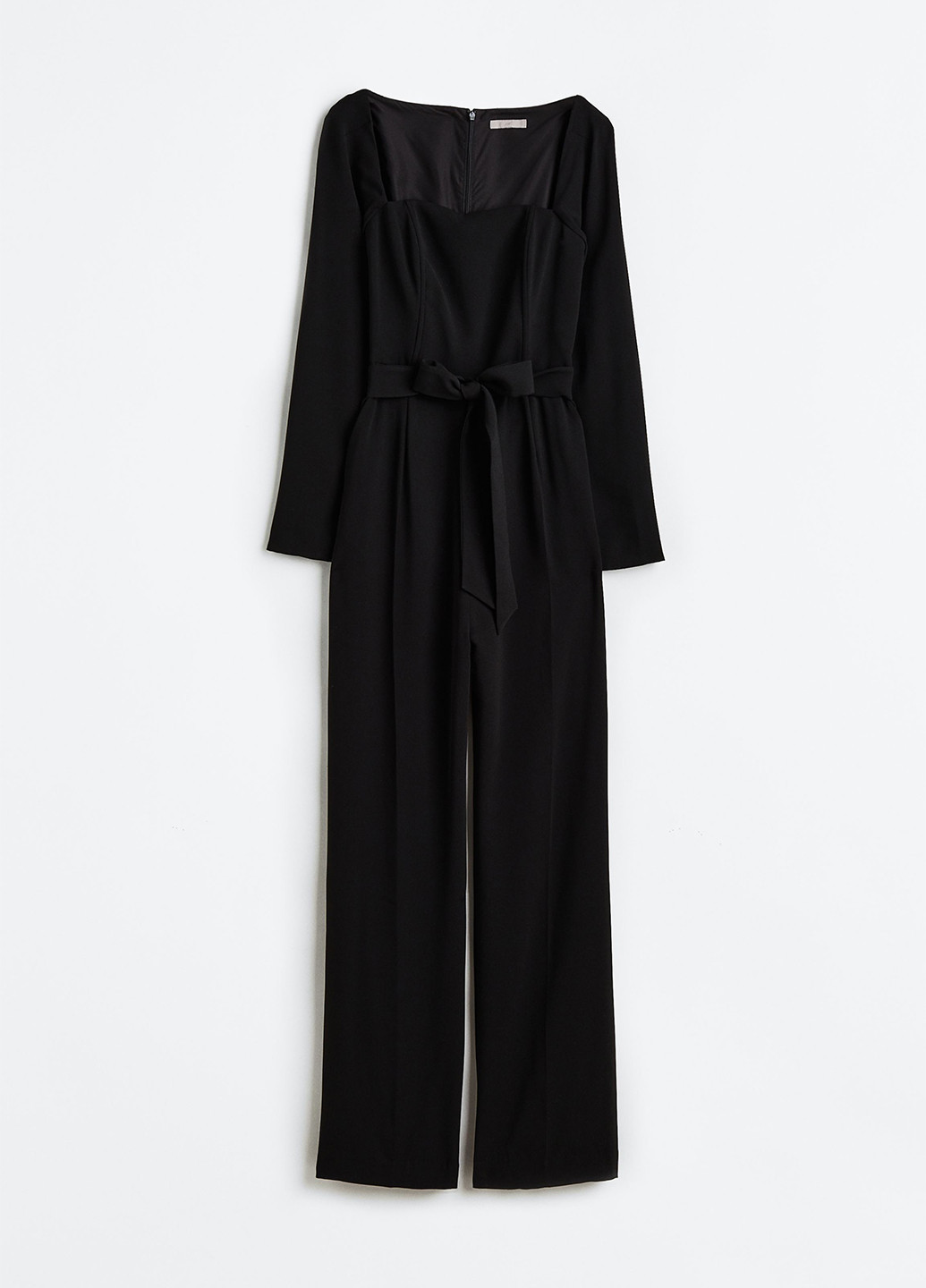 Комбинезон H&M комбинезон-брюки однотонный чёрный вечерний, деловой, кэжуал полиэстер