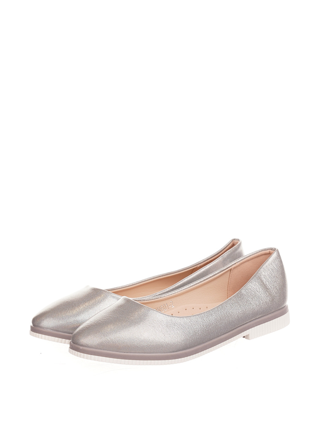 Женские балетки Horoso | серебряные однотонные белая подошва искусственная кожа (297533868)