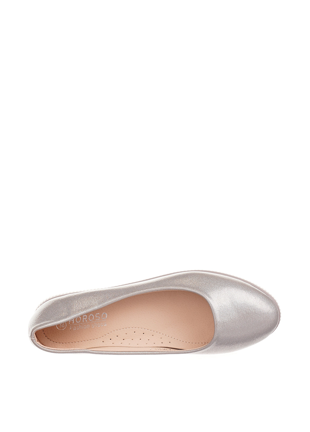 Женские балетки Horoso | серебряные однотонные белая подошва искусственная кожа (297533868)
