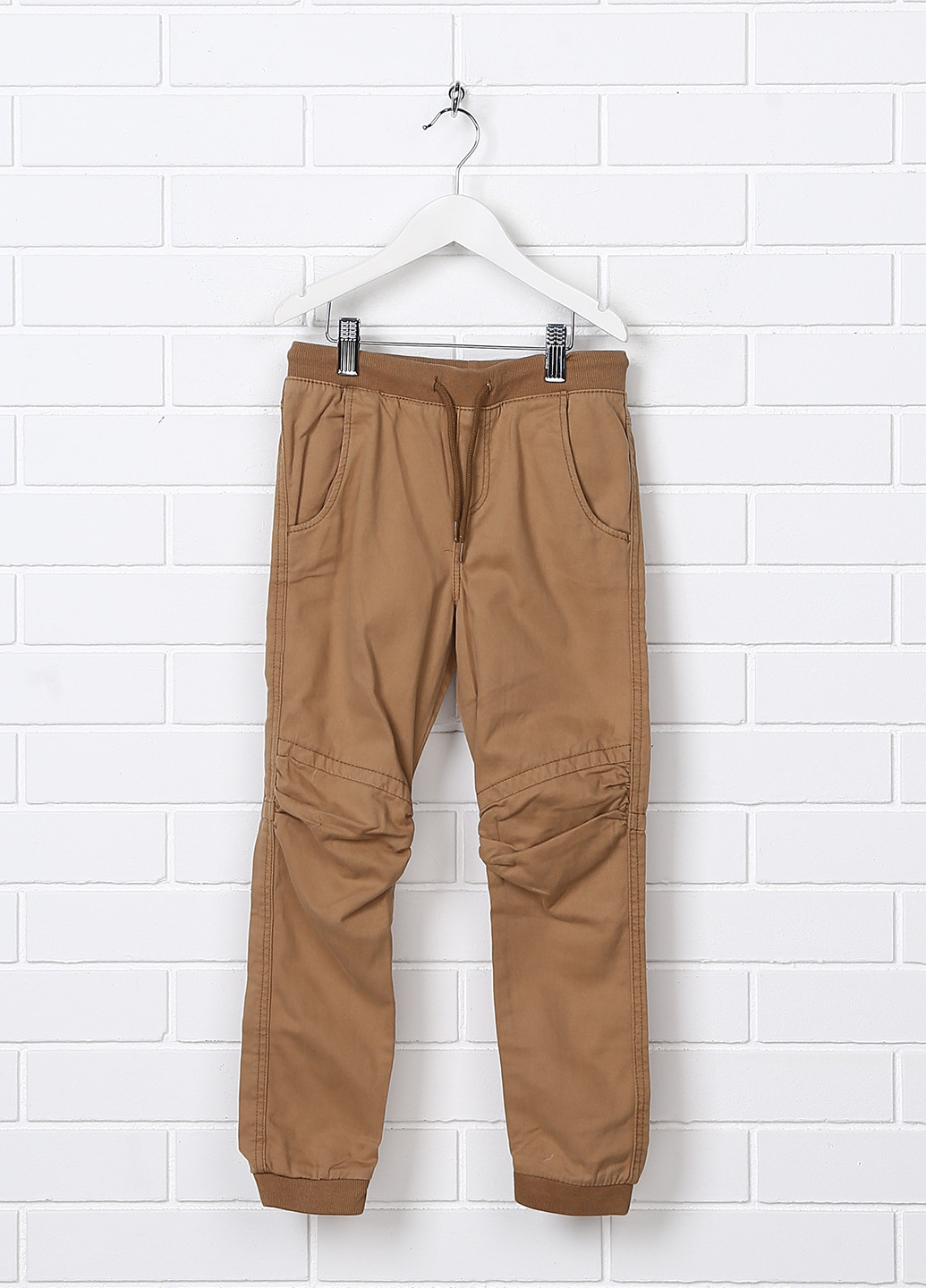 Горчичные кэжуал демисезонные брюки со средней талией H&M