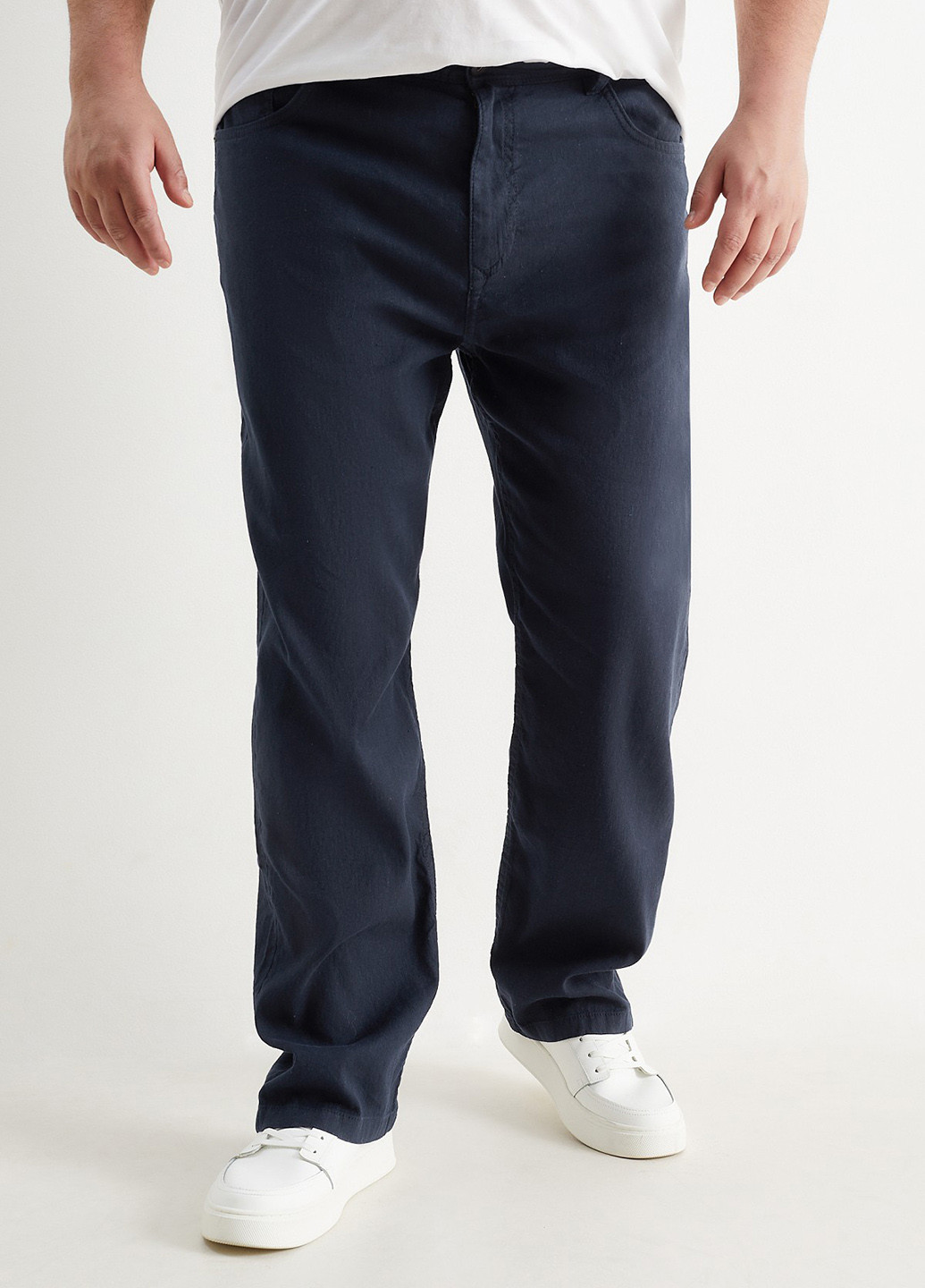 Темно-синие кэжуал демисезонные прямые брюки C&A