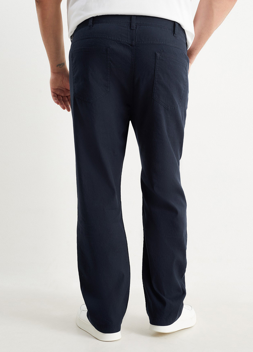 Темно-синие кэжуал демисезонные прямые брюки C&A