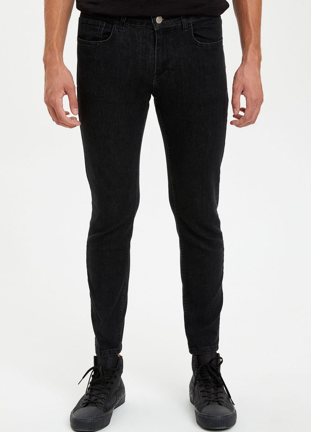 Темно-серые демисезонные скинни джинсы DeFacto