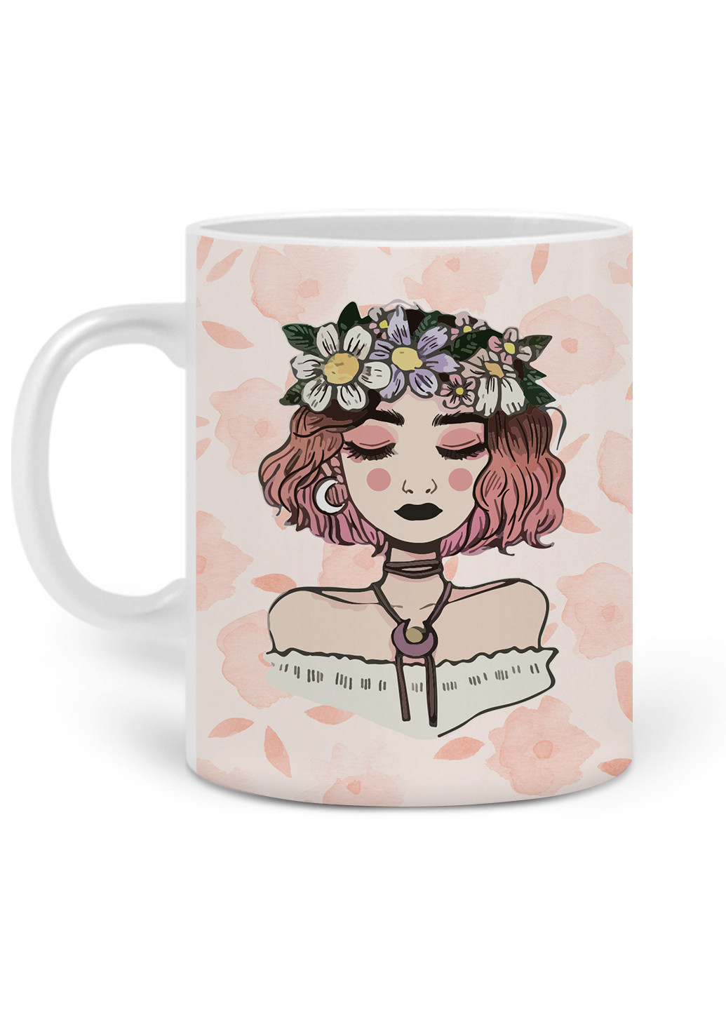 Кружка Девушка с цветами (Girl with flowers) 330 мл Чашка Керамическая (20259-2841) MobiPrint (221743181)