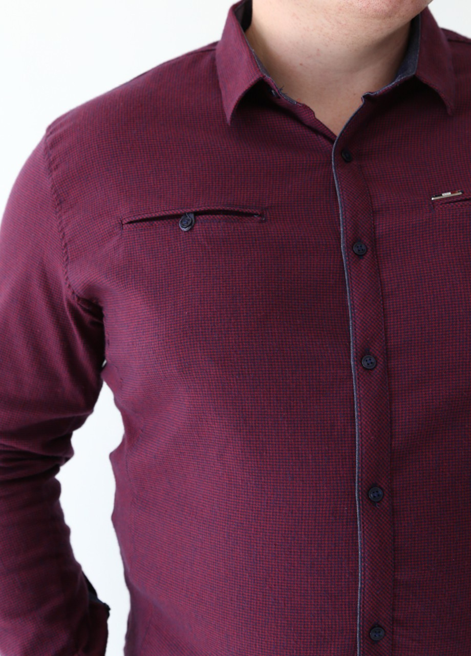 Бордовая кэжуал рубашка в клетку Bagarda