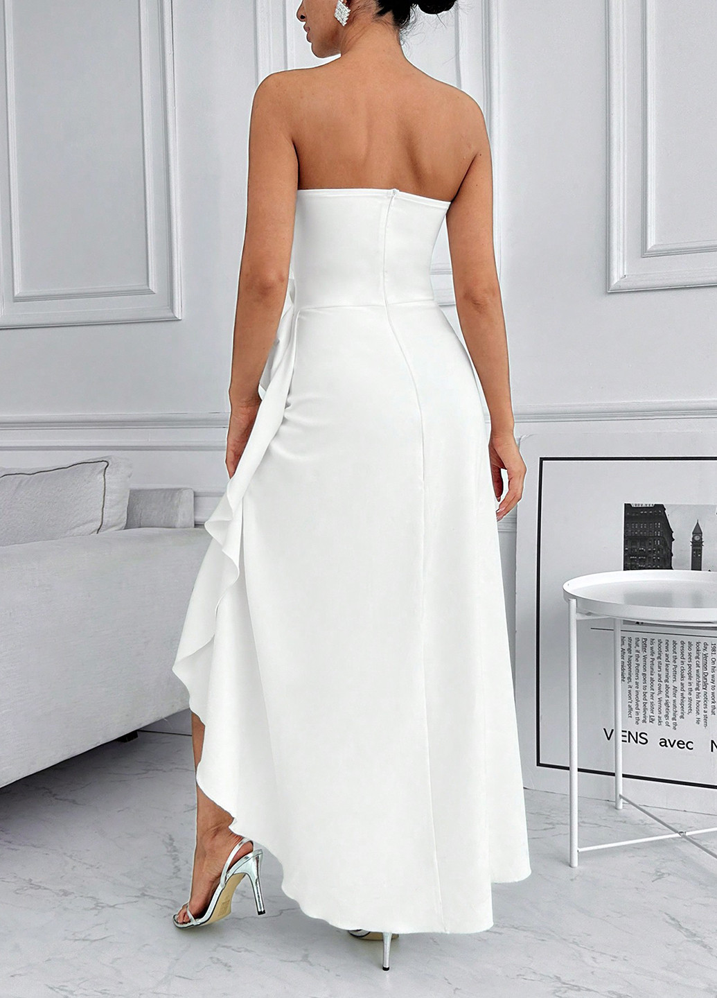 Білий кежуал сукня SHEIN однотонна