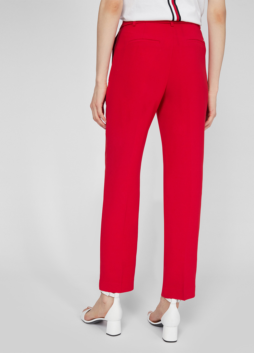 Красные кэжуал демисезонные прямые, укороченные брюки Tommy Hilfiger