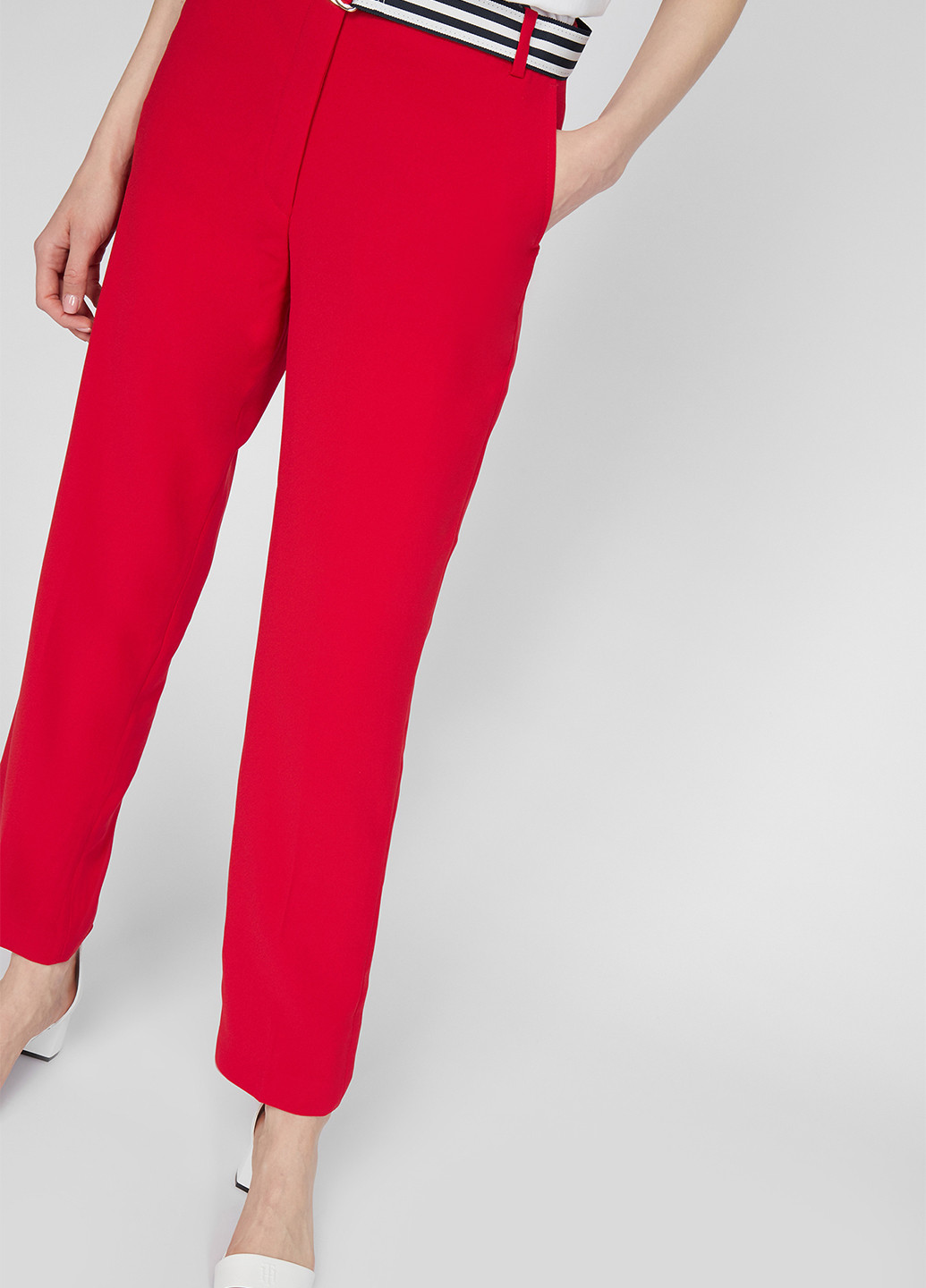 Красные кэжуал демисезонные прямые, укороченные брюки Tommy Hilfiger