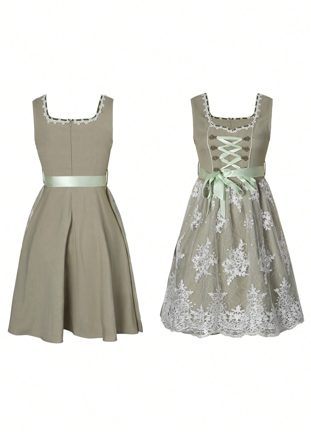 Сіро-зелена кежуал сукня кльош SHEIN однотонна