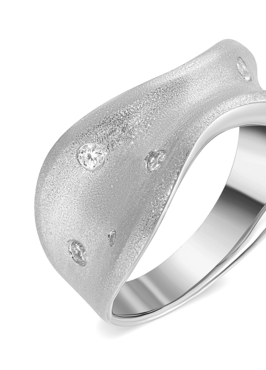 Кольцо серебряное белый родий Zarina (254252094)