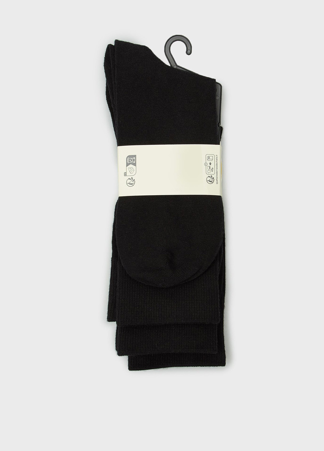 Чёрные носки (3 пары) Gant однотонные (322557432)