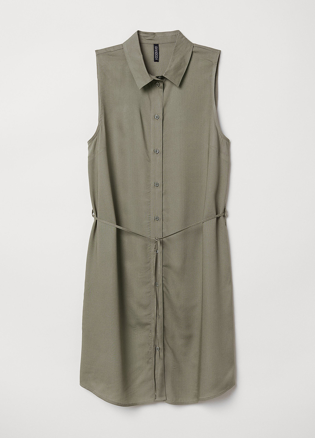 Оливкова кежуал плаття, сукня сорочка H&M однотонна