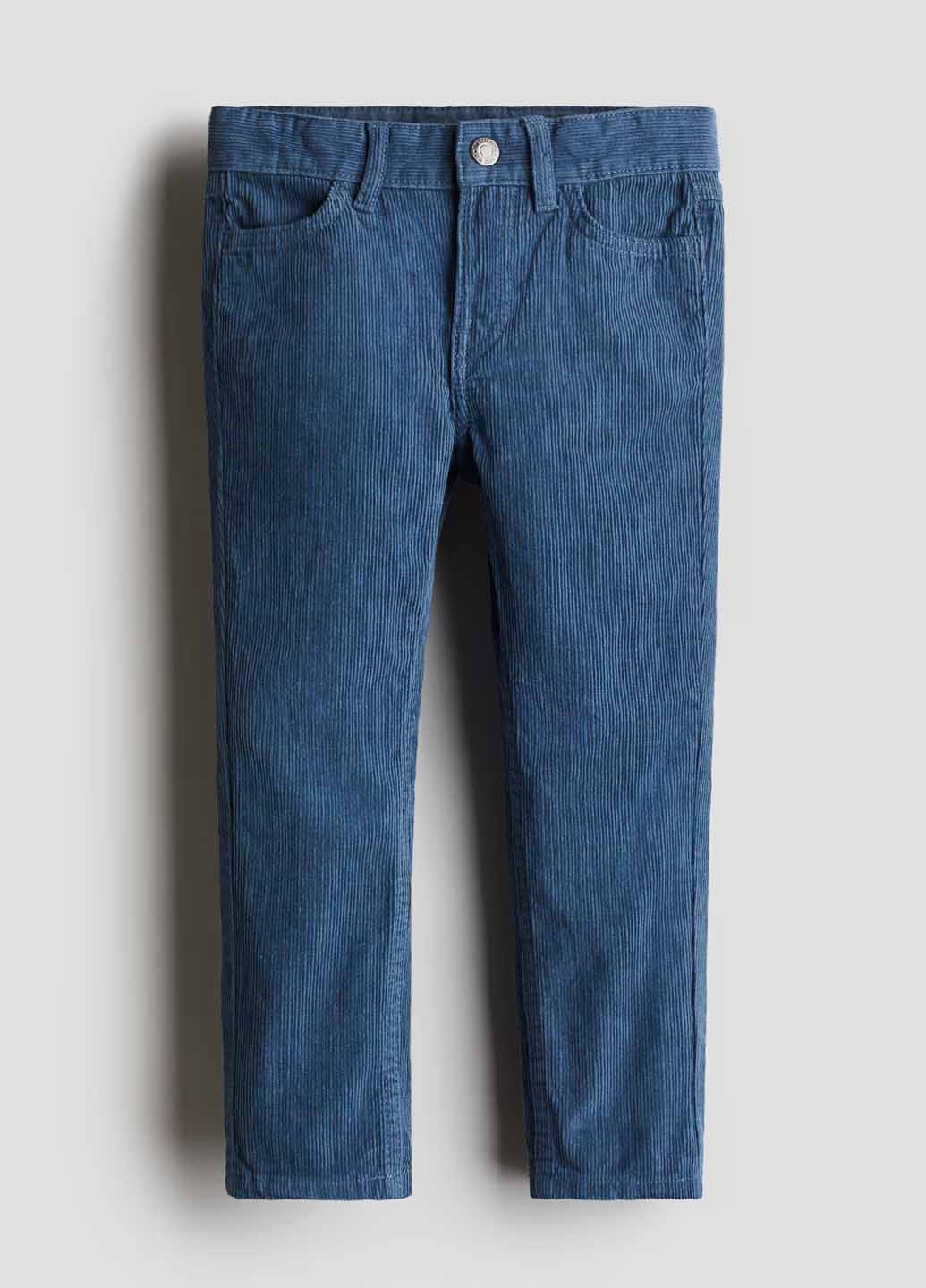 Серо-синие кэжуал демисезонные брюки зауженные H&M