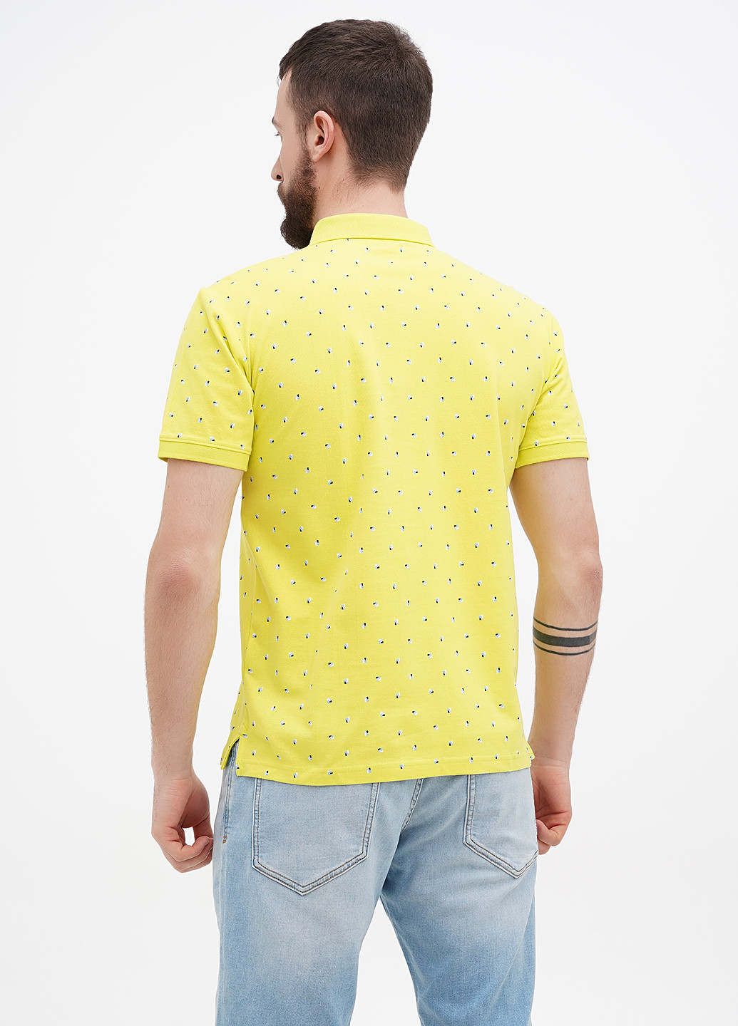 Лайм футболка-поло для мужчин Tom Tailor с геометрическим узором