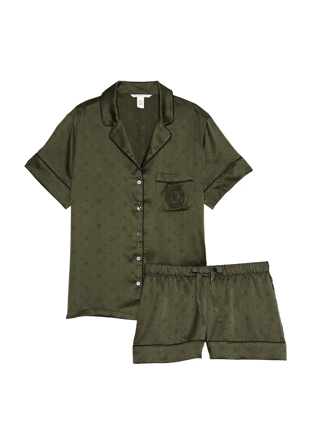 Оливкова (хакі) всесезон піжама (сорочка, шорти) сорочка + шорти Victoria's Secret