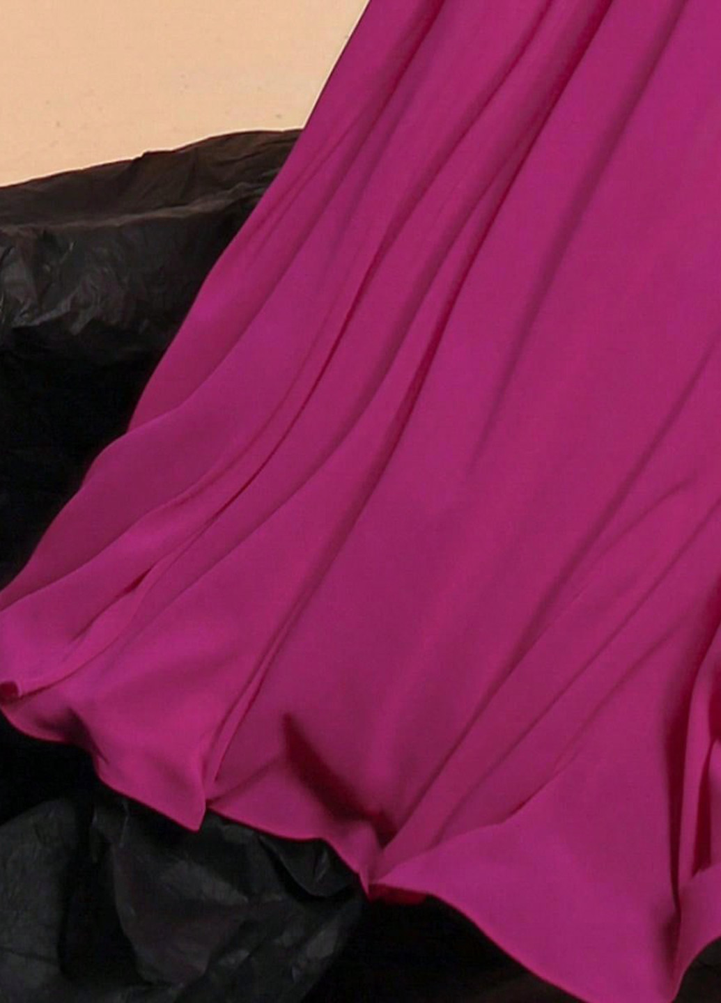 Фуксиновое (цвета Фуксия) праздничный, вечернее платье а-силуэт, с открытой спиной SHEIN однотонное