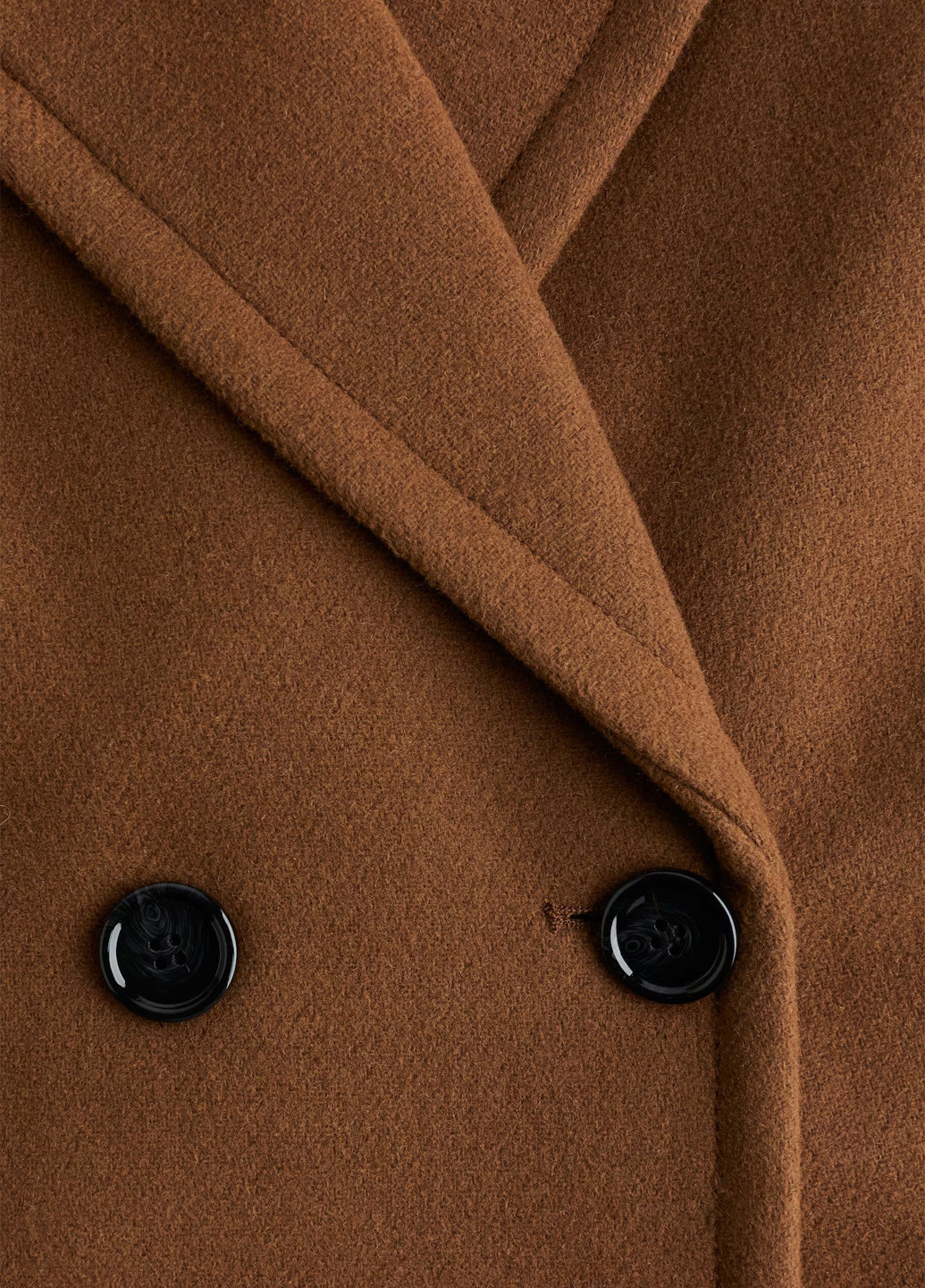 Коричневое демисезонное Пальто двубортное H&M