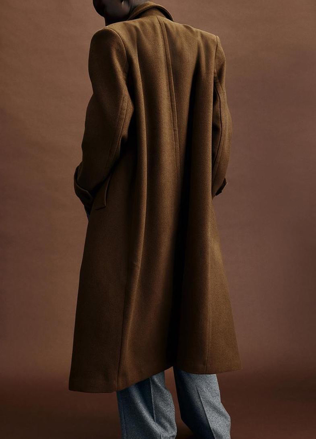 Коричневое демисезонное Пальто двубортное H&M